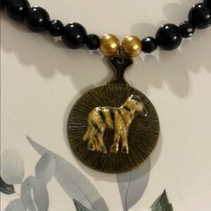 Elegant Black and Gold Beaded Necklace